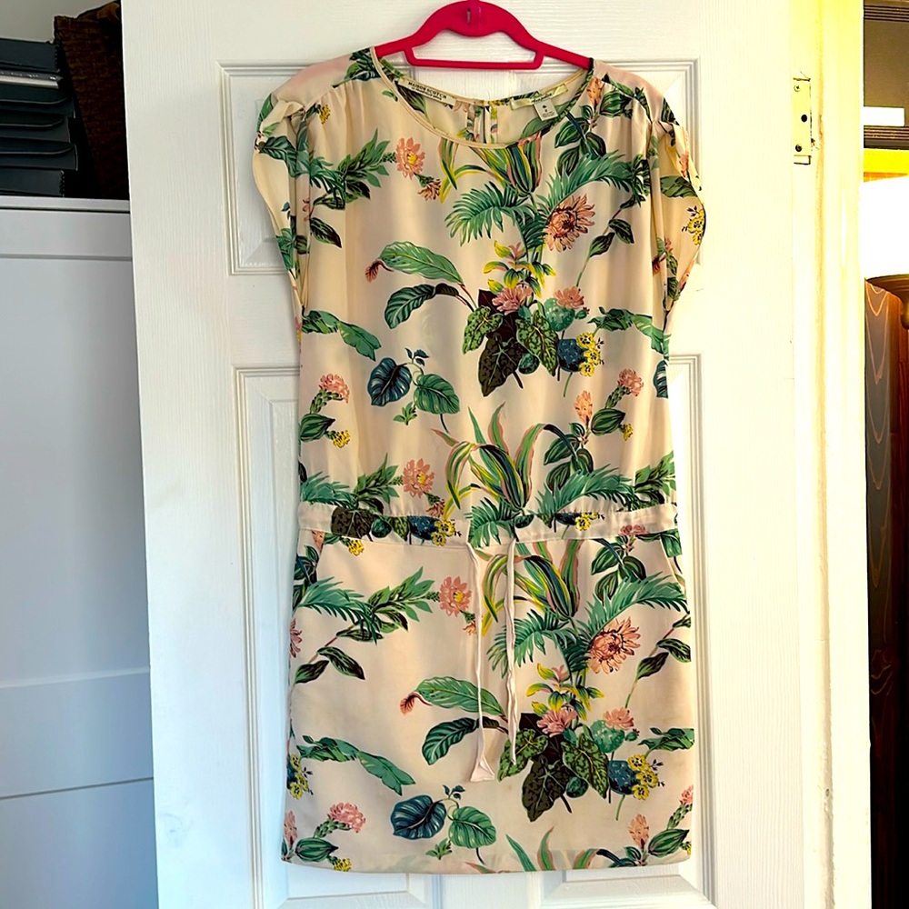 Maison Scotch Cream and floral print dress